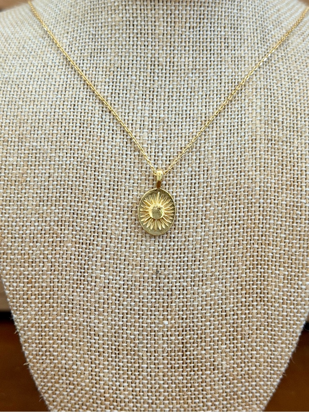 Must Have Gold Sunburst Oval Pendant Necklace - Women's Jewelry